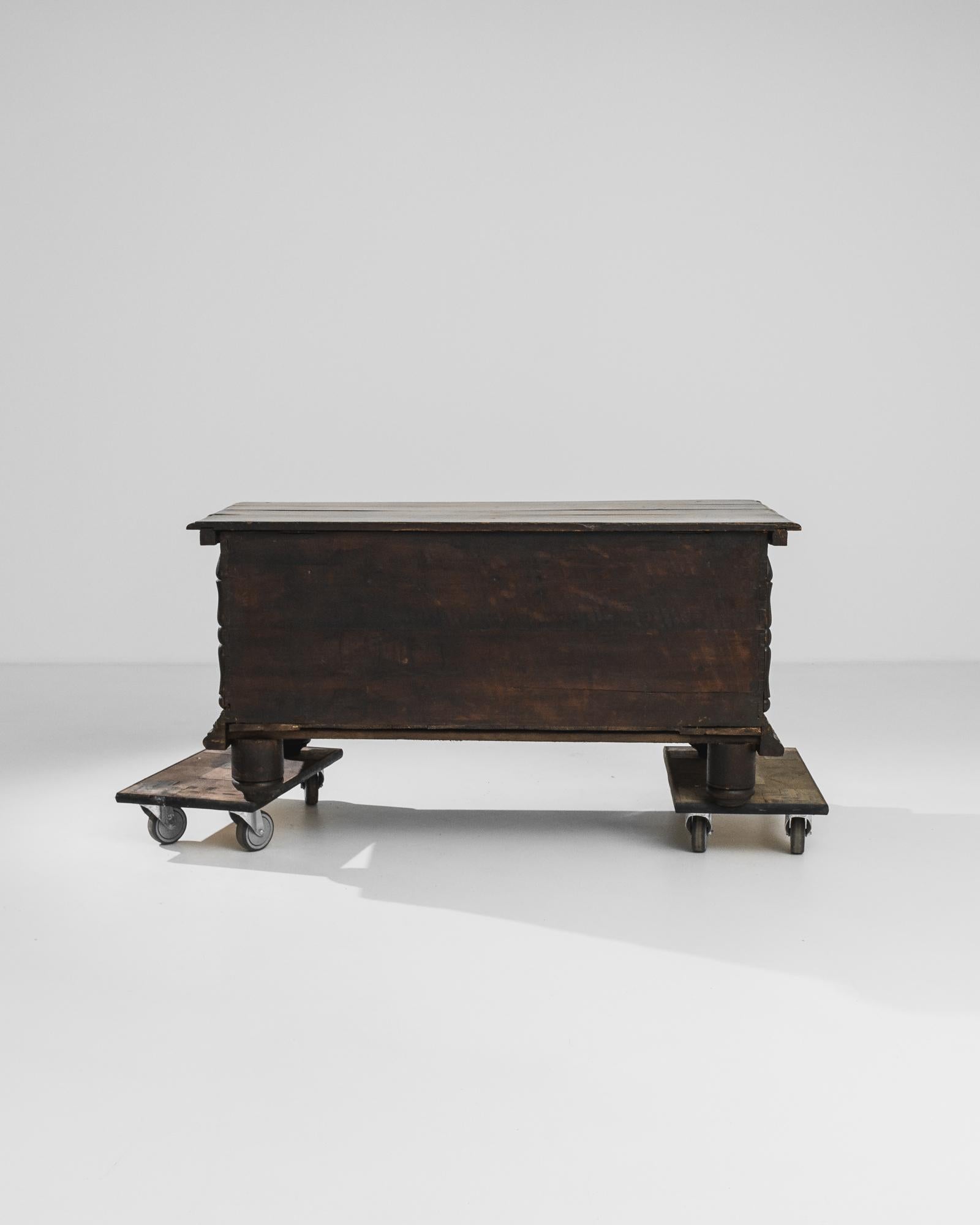 Rustic 1800s Southern European Wooden Trunk