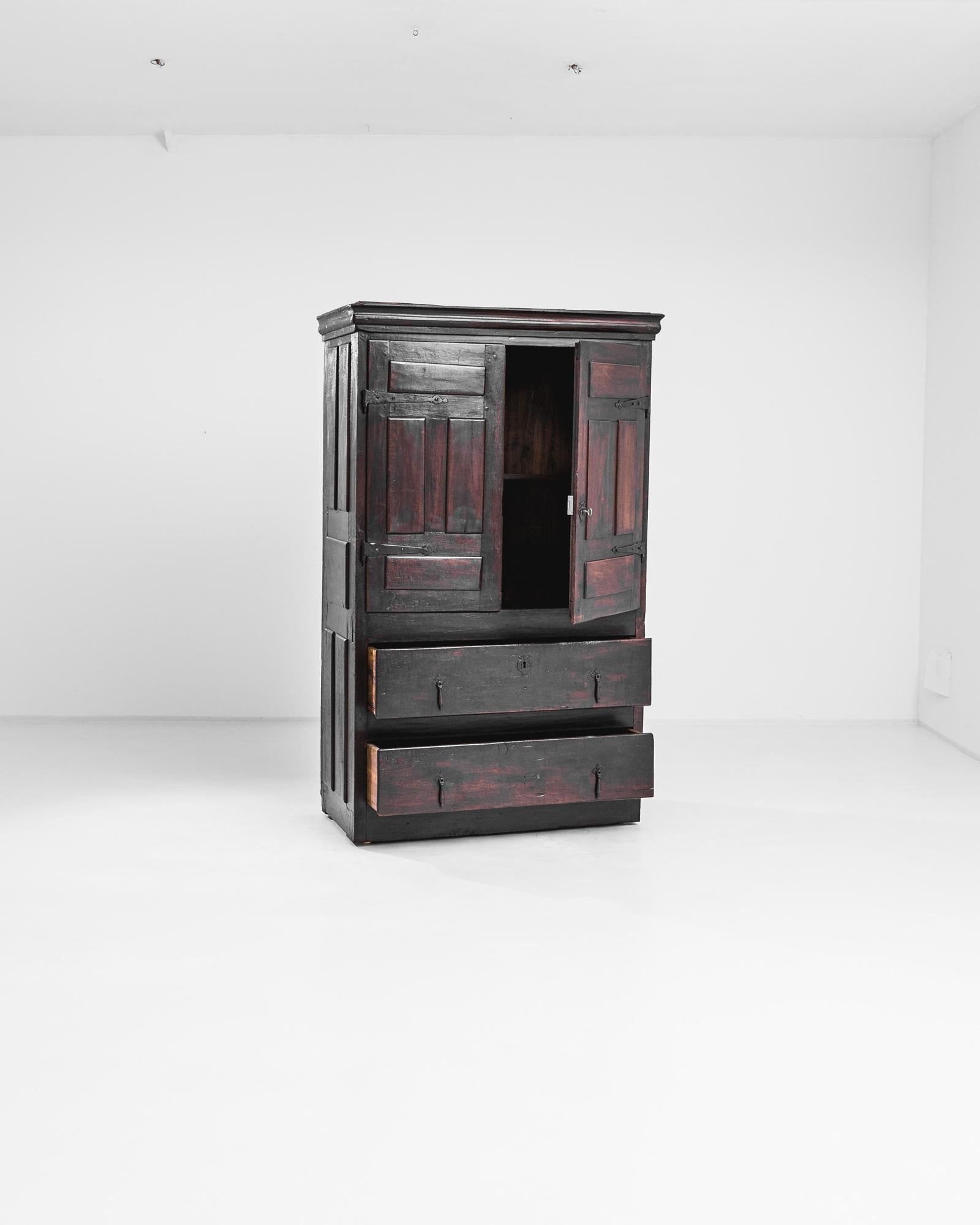 Iron 1800s Spanish Wooden Cabinet