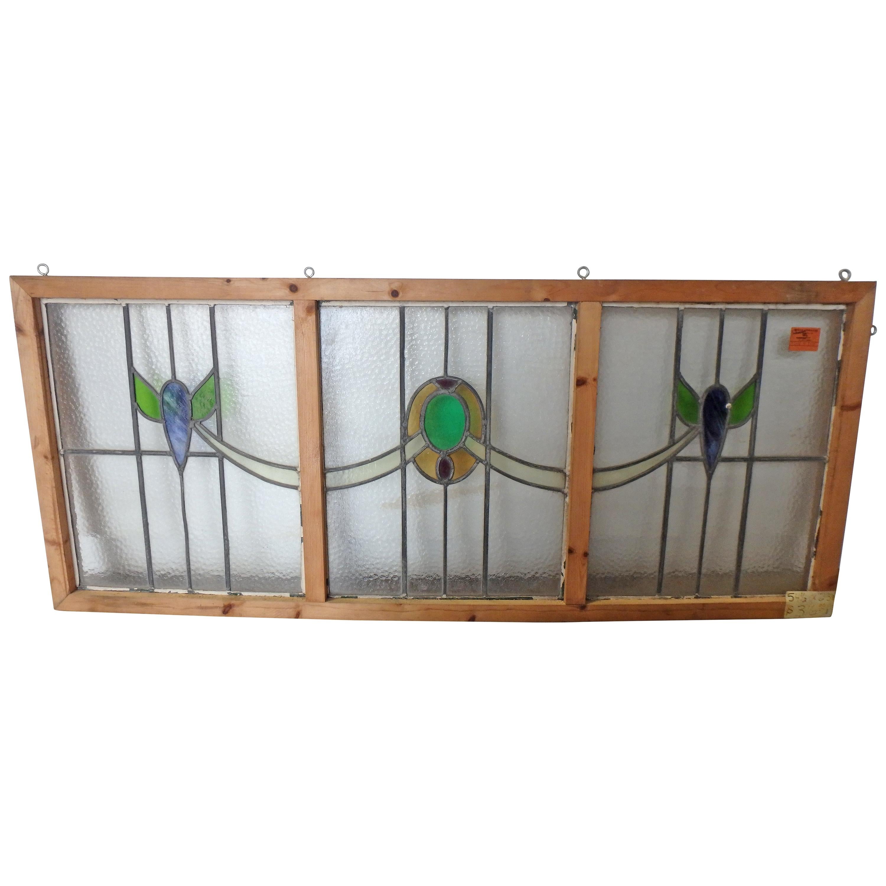 1800s Stain Glass Window For Sale