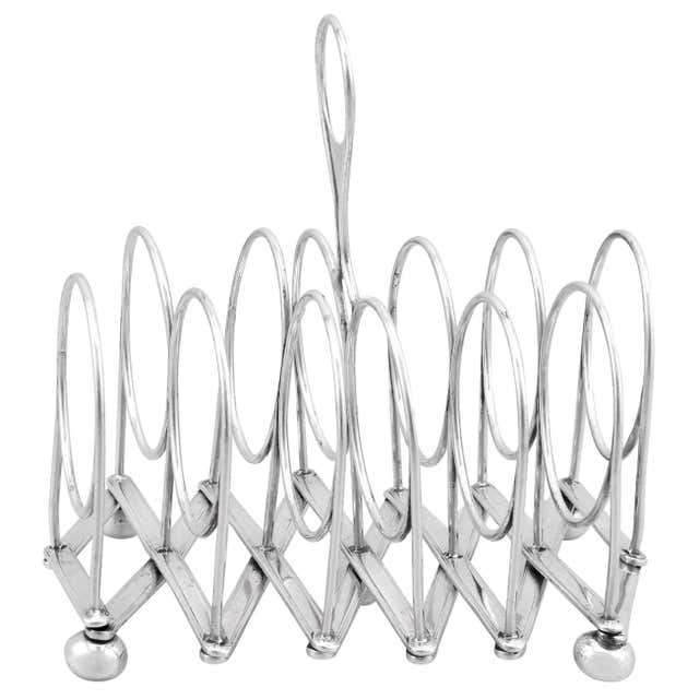 Golf Club Racking Art Deco Silver Plated Toast Rack Golf Ball and Club Vintage Luxury ...