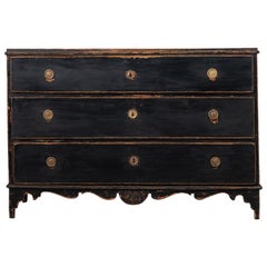 1800s Swedish Black Country Gustavian Chest of Drawers