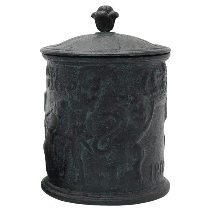 Jarre à tabac suédoise en fonte des années 1800