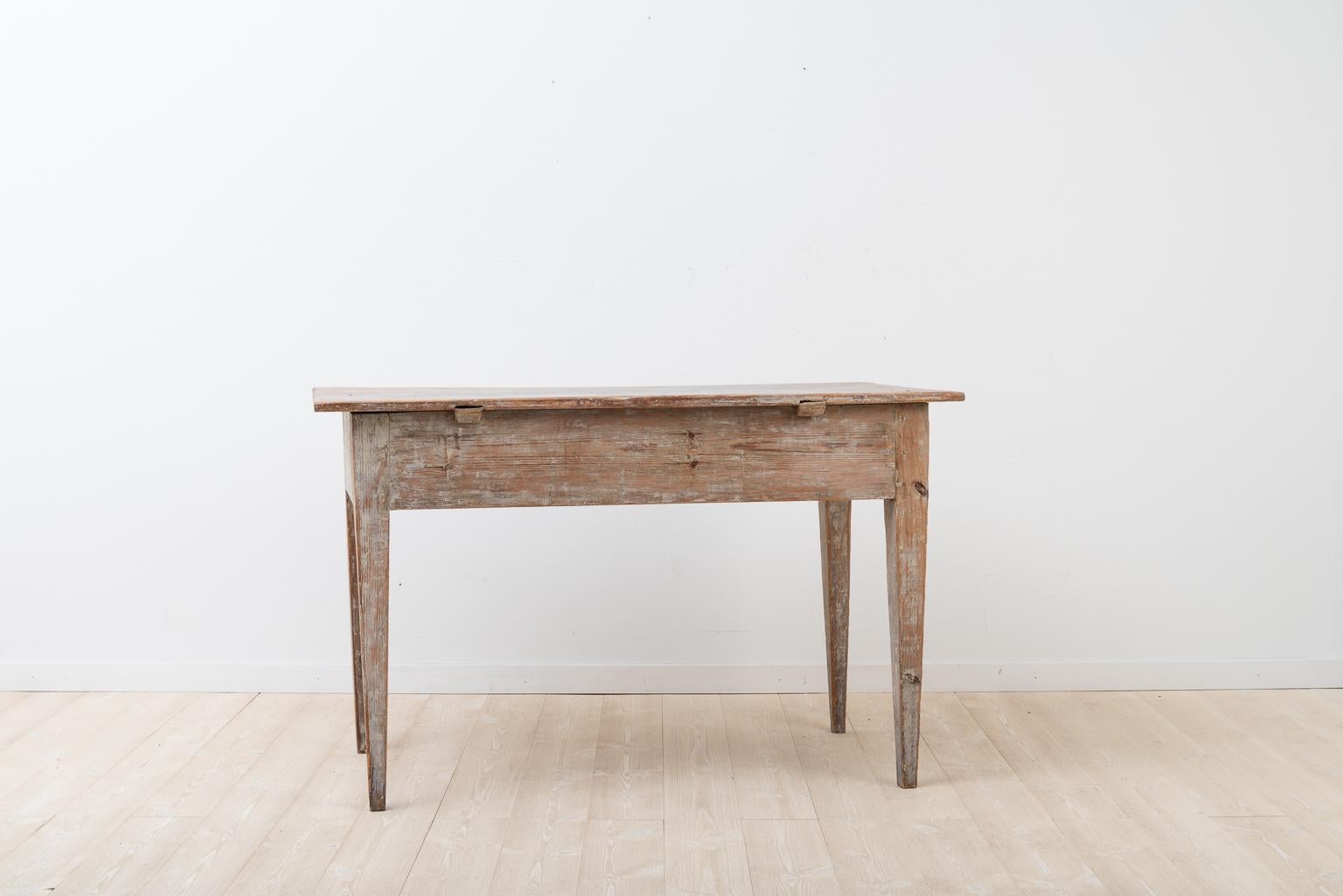Pine 1800s Swedish Gustavian Folk Art Table / Desk