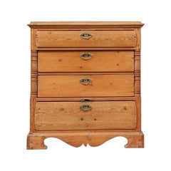 Antique 1800s Swedish Unfinished Pine Chest of Drawers