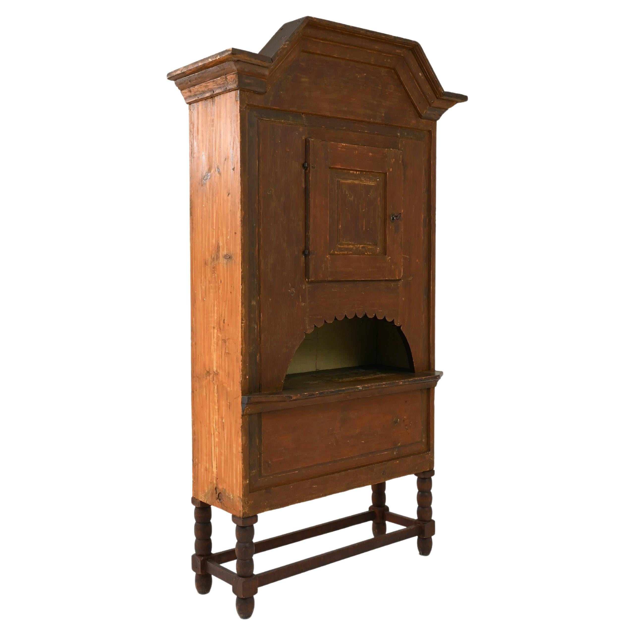 1800s Swedish Wooden Cabinet For Sale