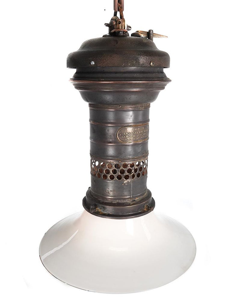 1800s Thomson Enclosed Arc Lamp, Wired for Standard Bulb at 1stDibs