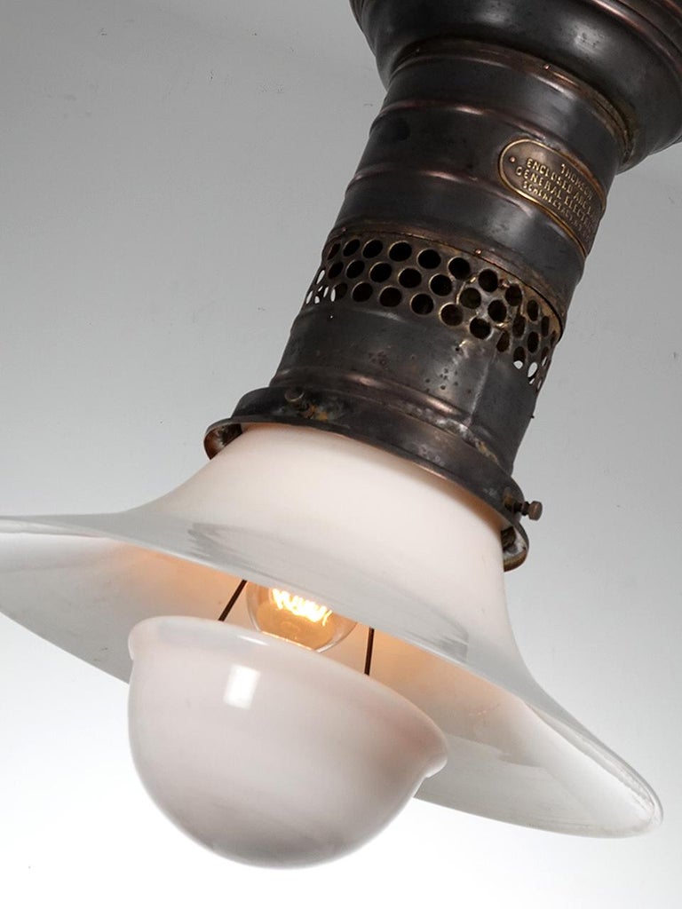 1800s Thomson Enclosed Arc Lamp, Wired for Standard Bulb at 1stDibs