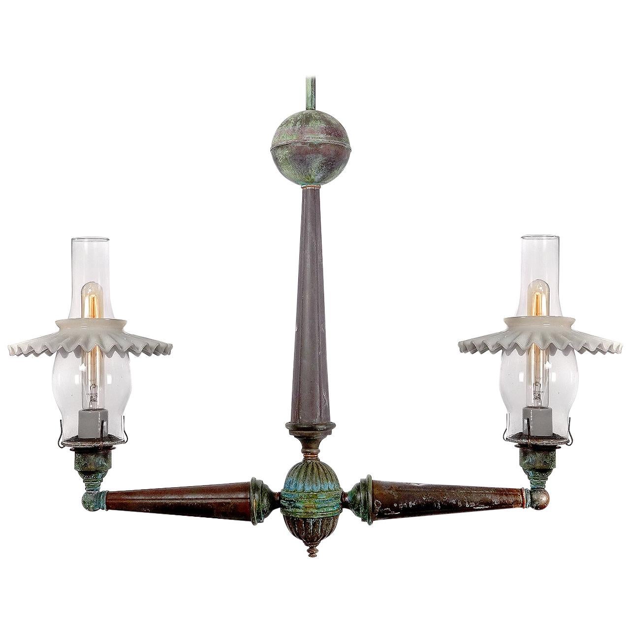 1800s Two-Light Industrial Gas Lamp