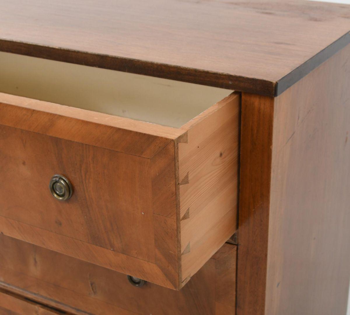 Simple. Smart. Stunning. This 1800s walnut bureau features a gorgeous patina, three roomy drawers and the original antique brass hardware. Antique pieces like this hold more than clothes; they’re physical pieces of history and love. Wear consistent