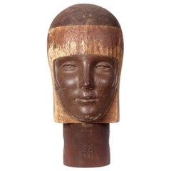Wig Makers Most Beautiful Wooden Head, 1800er Jahre