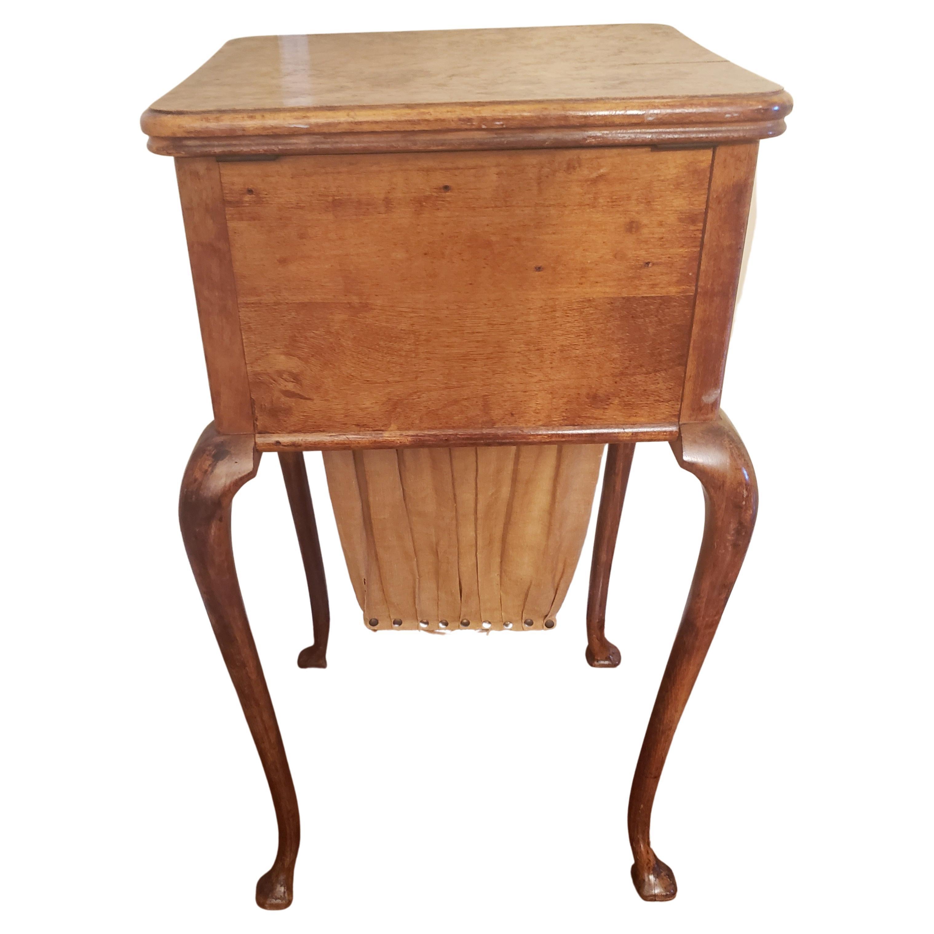 Woodwork 1800s Work Table Sewing Table or Vanity For Sale