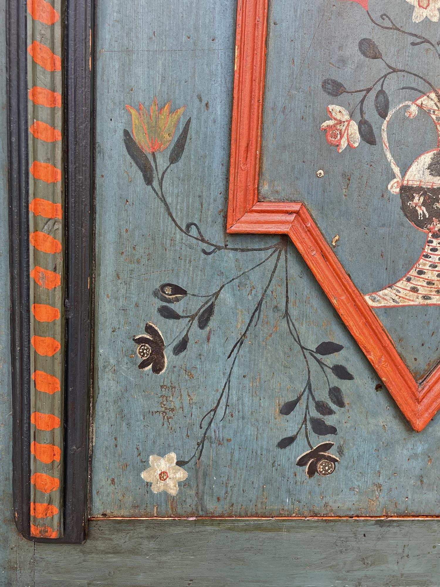 1801 Blue Floral Painted Cabinet 6