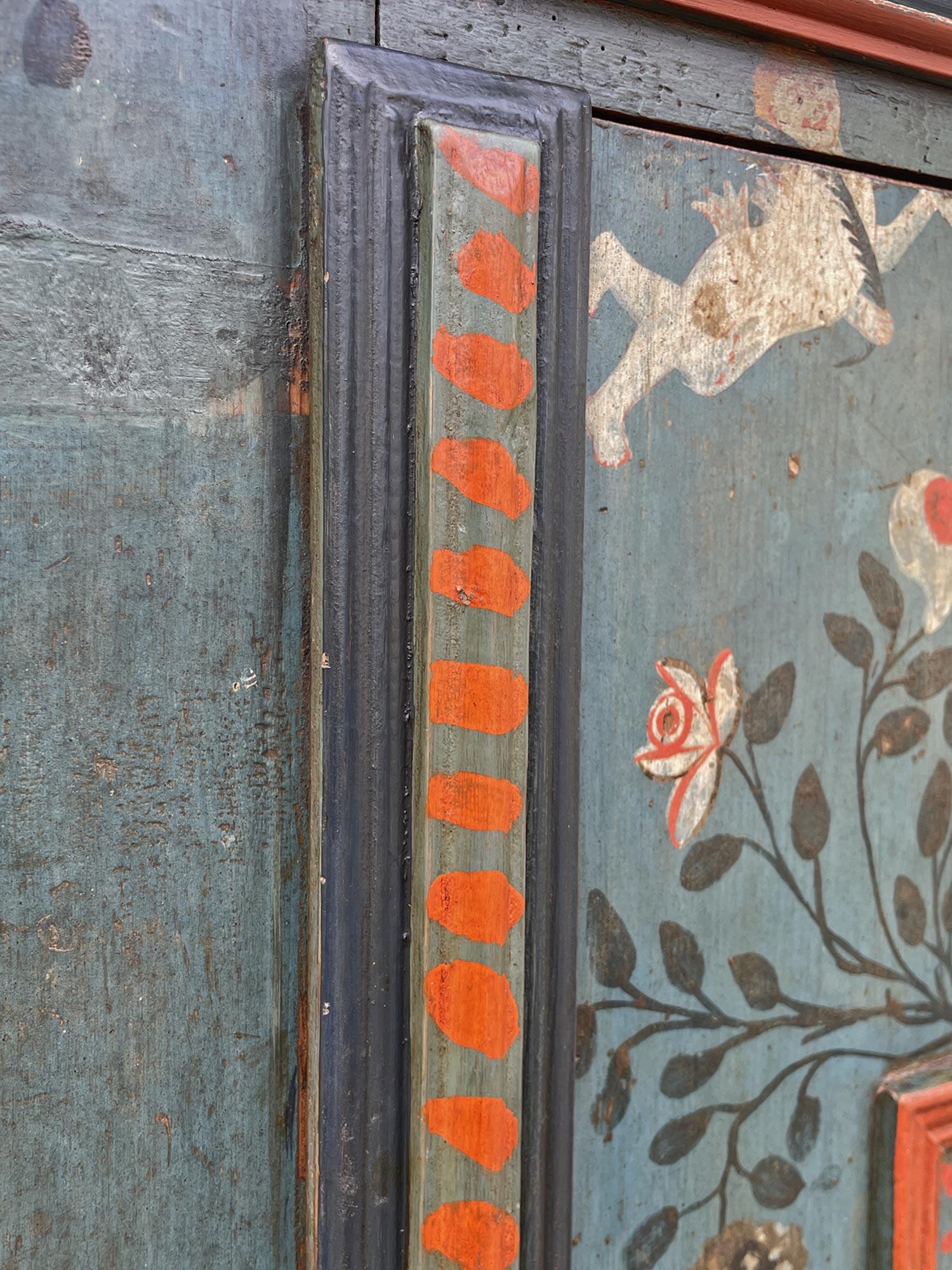 1801 Blue Floral Painted Cabinet 9