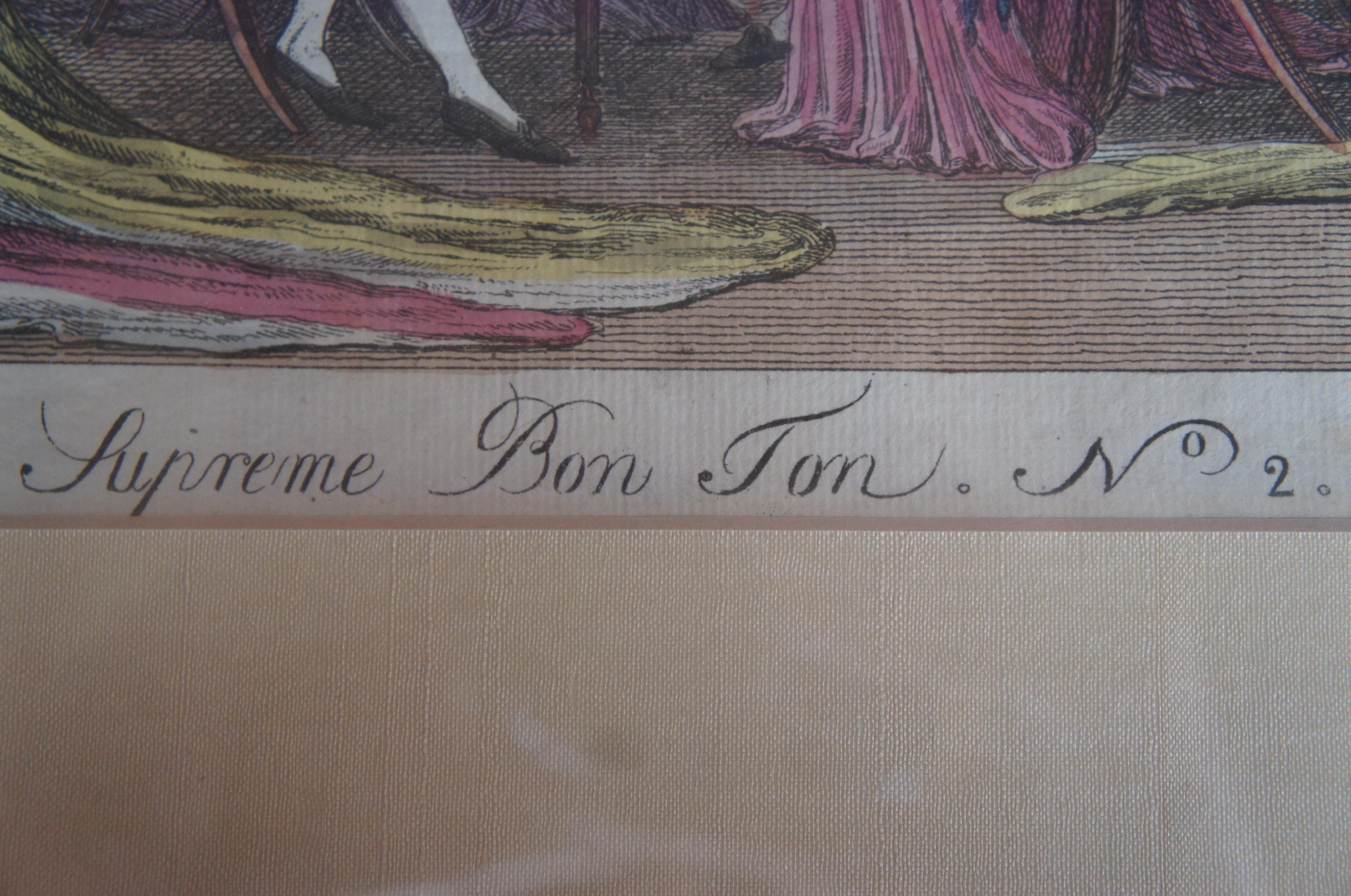 Early 19th Century 1801 French Martinet Fores Satirical Supreme Bon Ton Card Game Etching