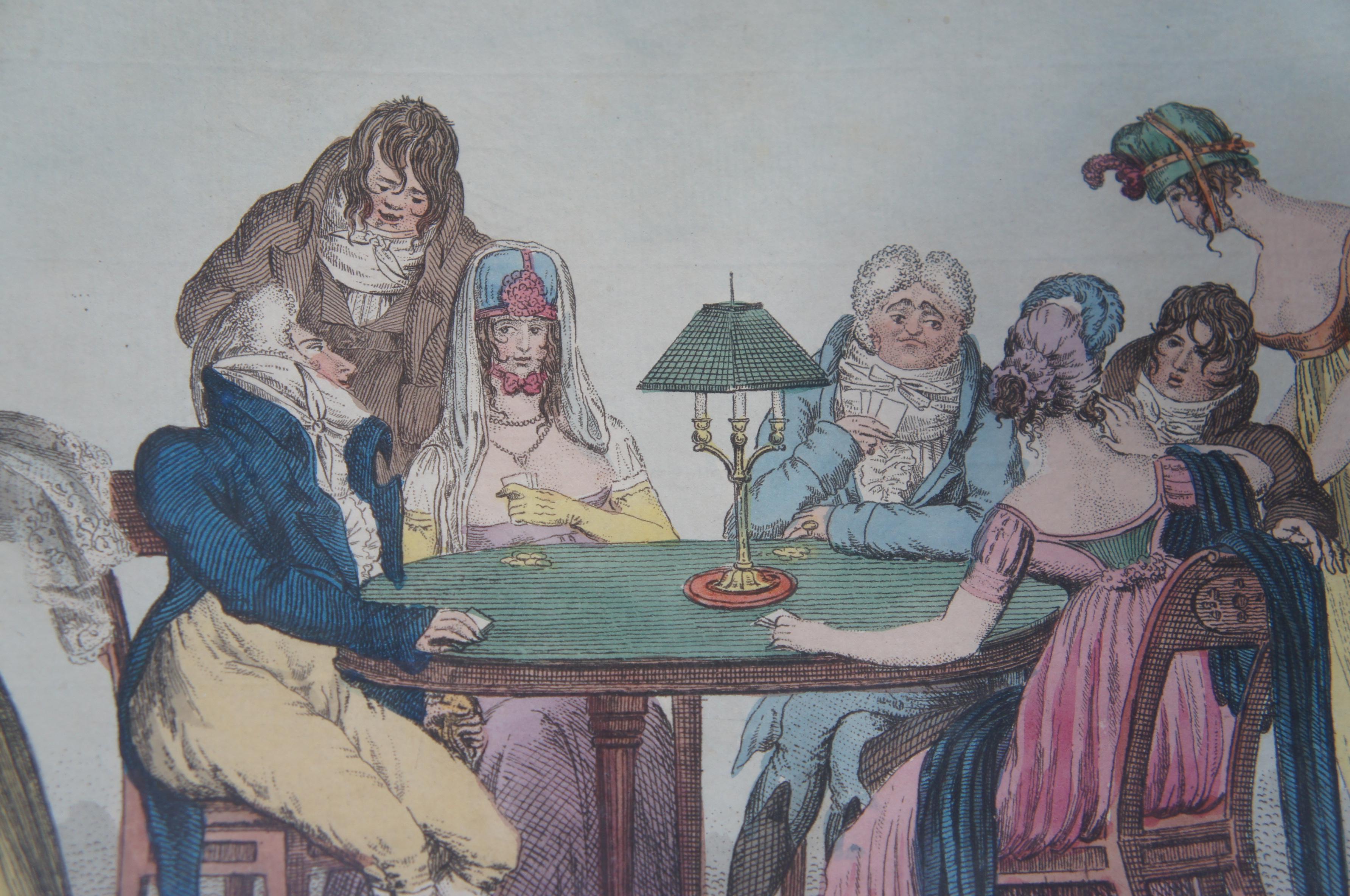 1801 French Martinet Fores Satirical Supreme Bon Ton Card Game Etching 3