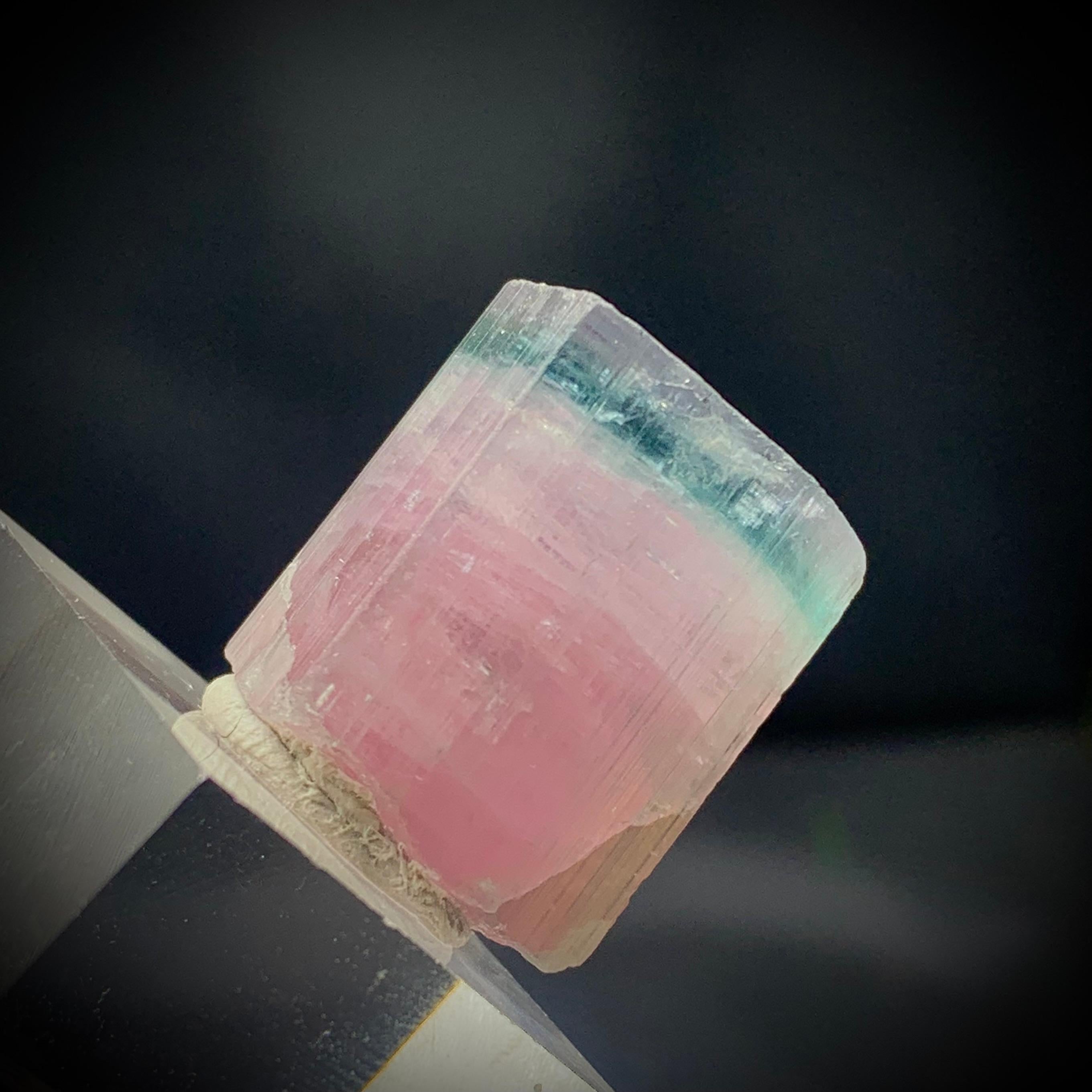 Crystal 18.01 Gram Stunning Bi Color Tourmaline Specimen from Kunar Afghanistan For Sale