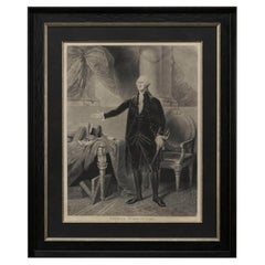 1801 Mezzotint Portrait of George Washington by Edward Savage after Stuart