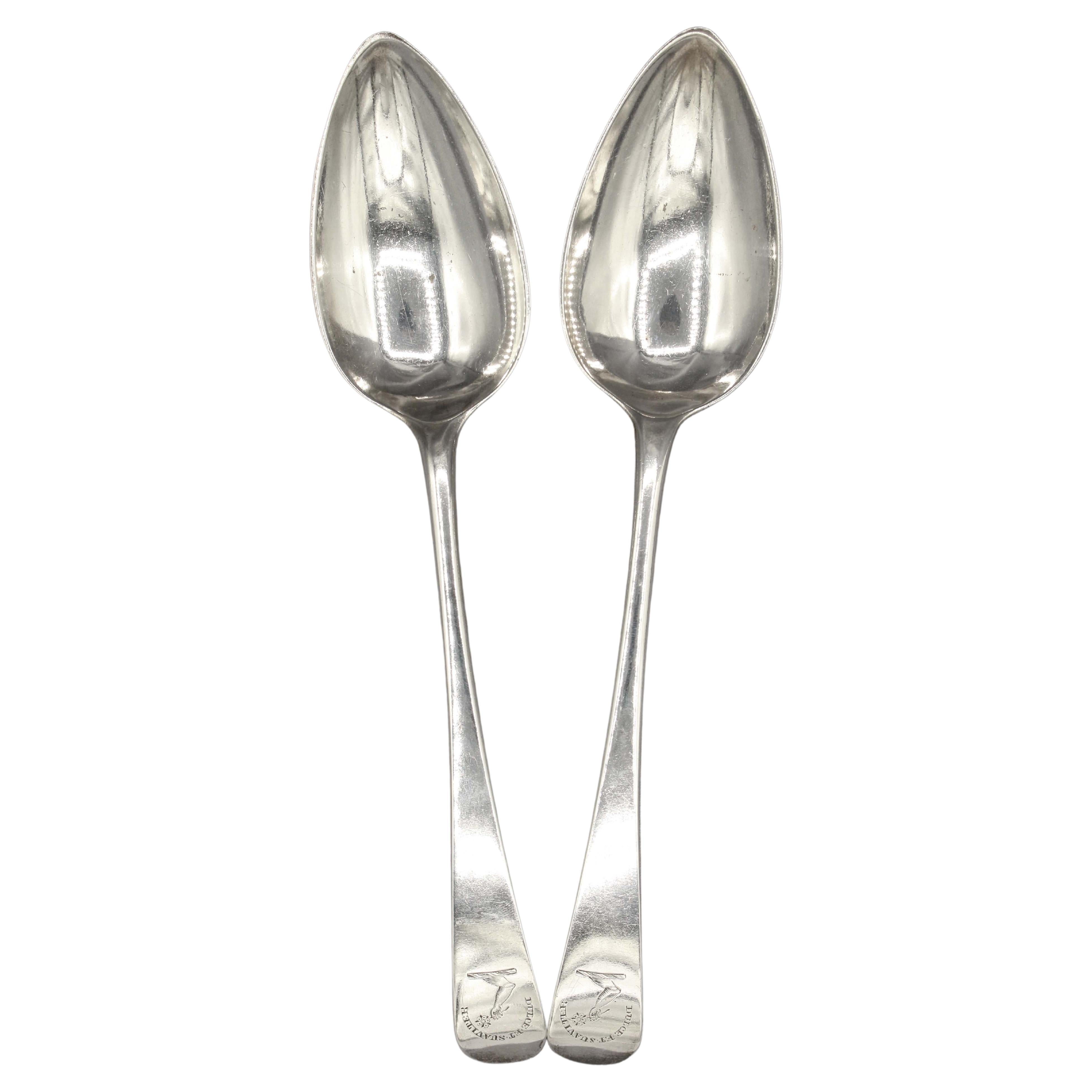 Pair of Antique Dutch Silver figural Spoons, C.1890 For Sale at 1stDibs