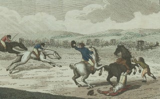 1802 Hand-Colored Print of English Racing Horse and Race Track Scene, view 3