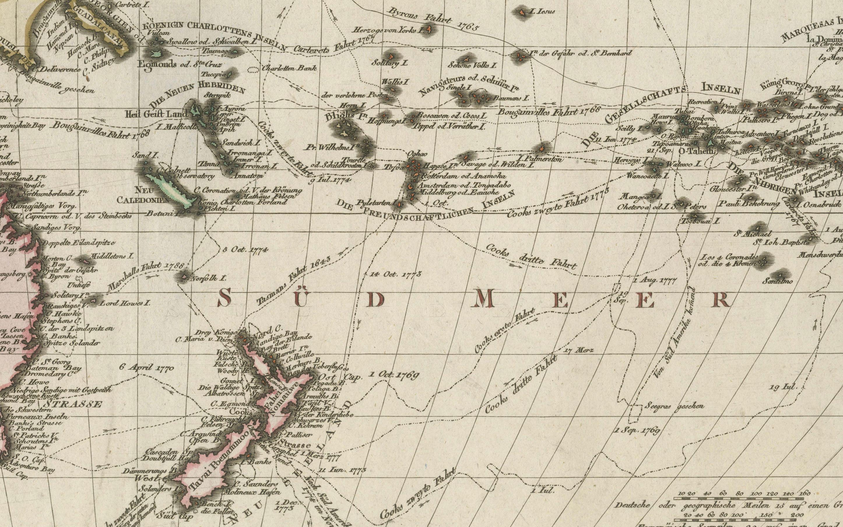 Paper 1802 Map of Australasia and the South Pacific - European Exploration Routes For Sale