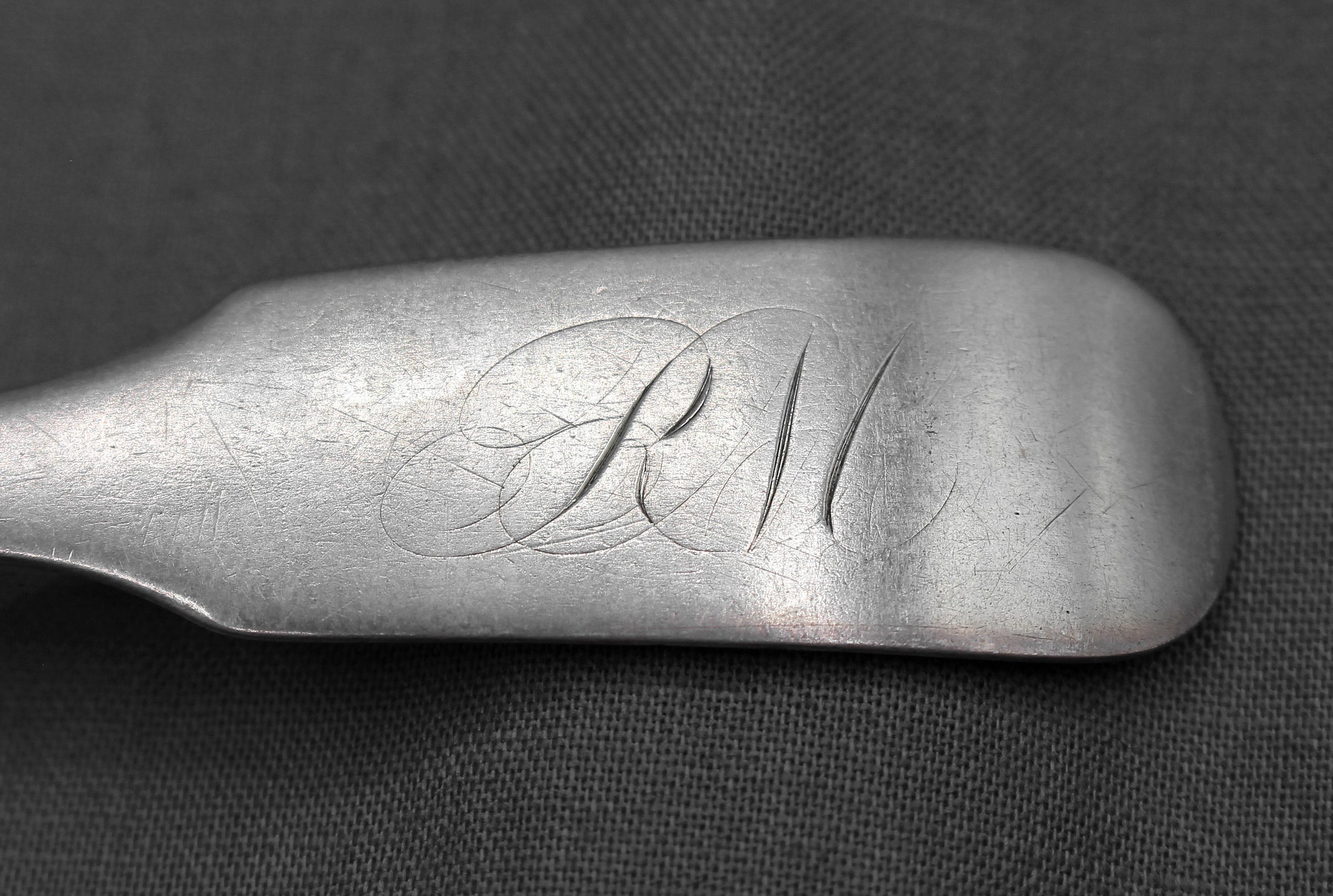 1803-1806 Set di 6 cucchiaini d'argento con moneta di Charles Davison In condizioni buone in vendita a Chapel Hill, NC