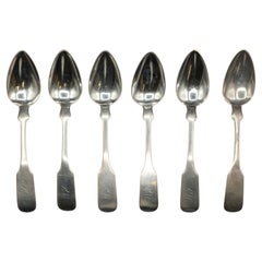 1803-1806 Set of 6 Coin Silver Teaspoons by Charles Davison