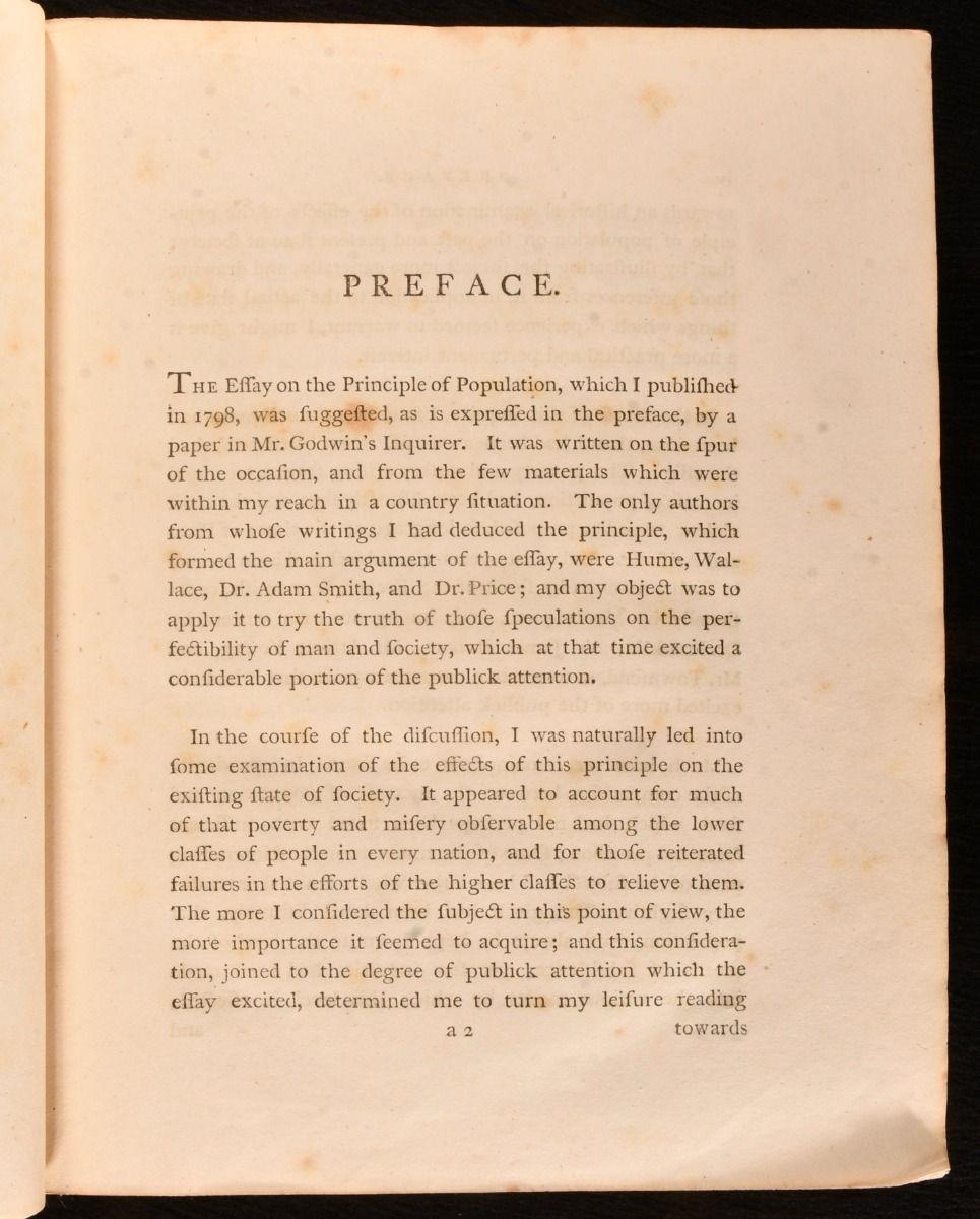 British 1803 An Essay on the Principle of Population or, a View of its Past and Present For Sale