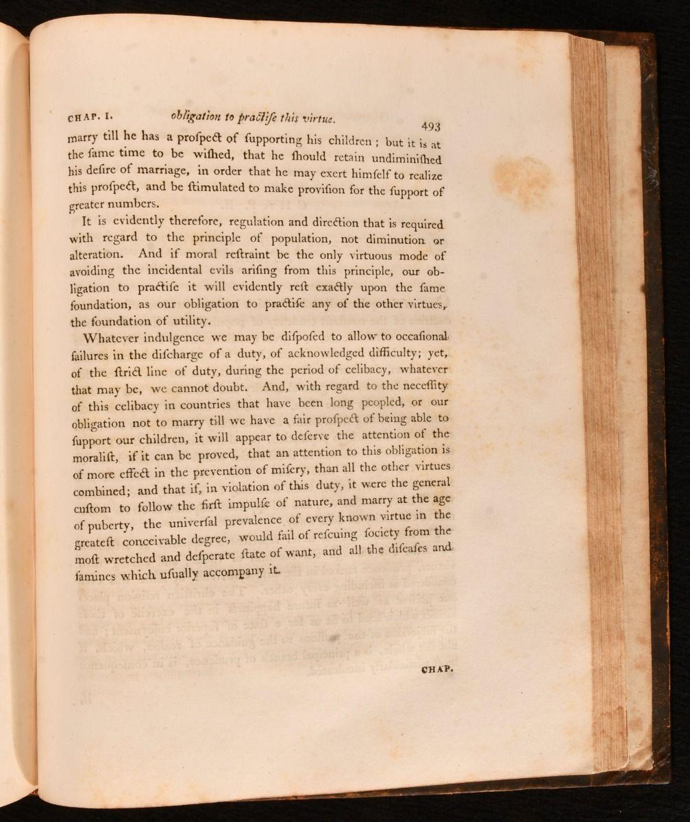 1803 An Essay on the Principle of Population or, a View of its Past and Present For Sale 1