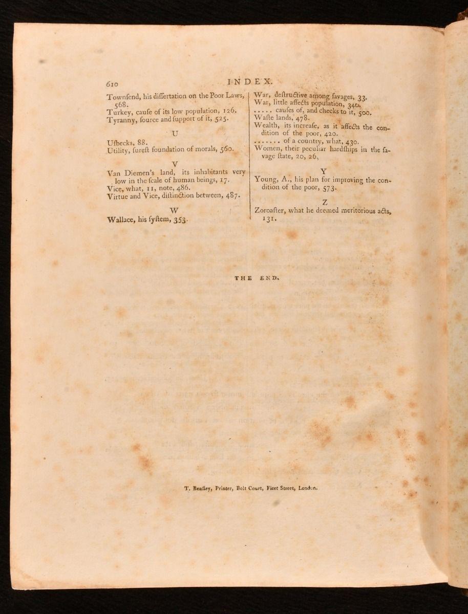1803 An Essay on the Principle of Population or, a View of its Past and Present en vente 2