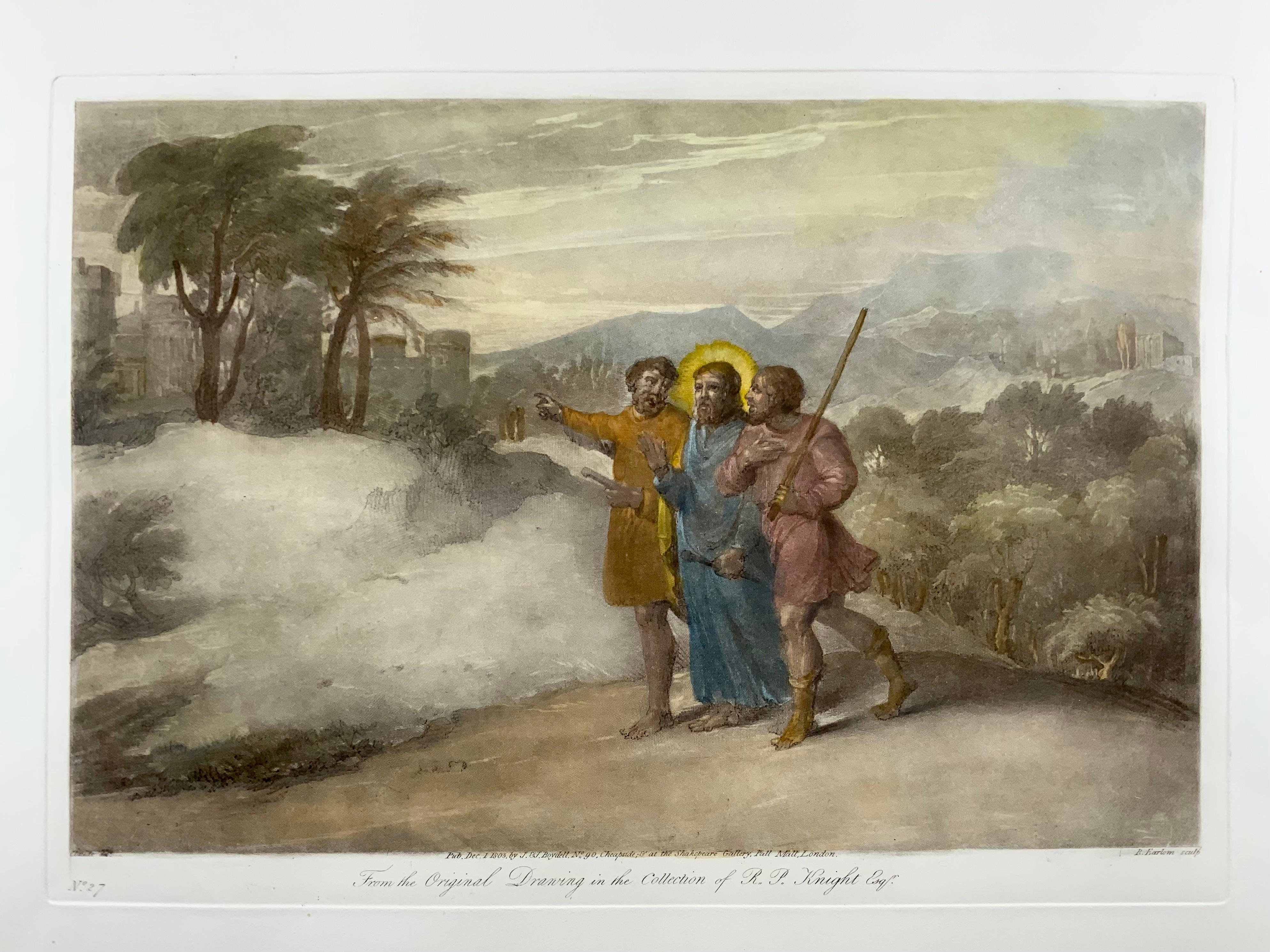 Britannique En 1803 Christ & His Disciples - Richard Earlom d'après Claude Lorraine - Mezzotint en vente