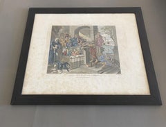1803 Colorful Print on Paper by William Hogarth Hand-Crafted, United Kingdom