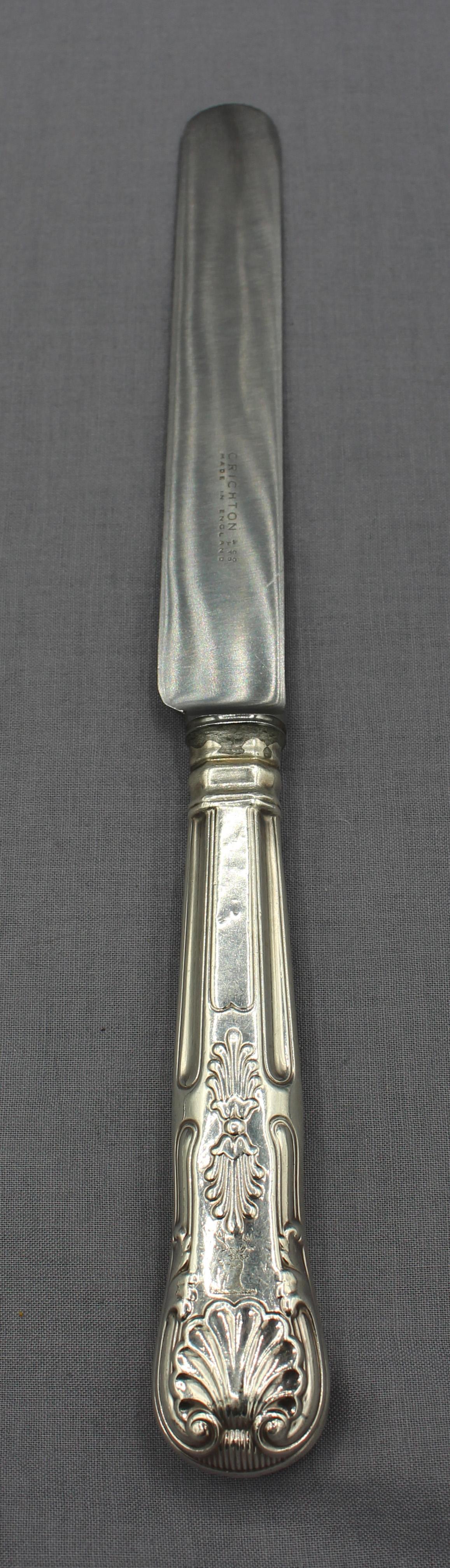 Rococo Revival 1803 Set of 8 King's Pattern Dinner Knives