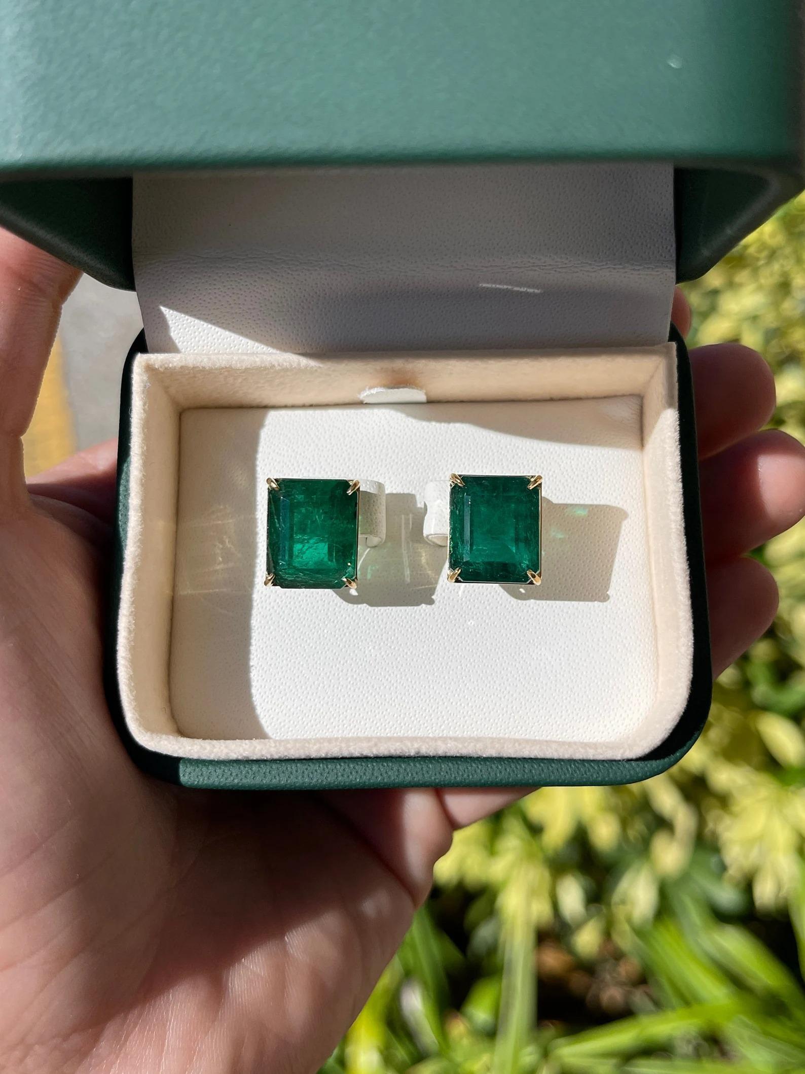 dark green emerald earrings