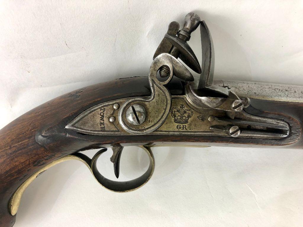 19th Century 1805 British Tower Naval Sea Service Flintlock Pistol