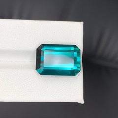 18.05 Carat Natural Loose Indicolite Tourmaline Emerald Cut Afghan Gemstone