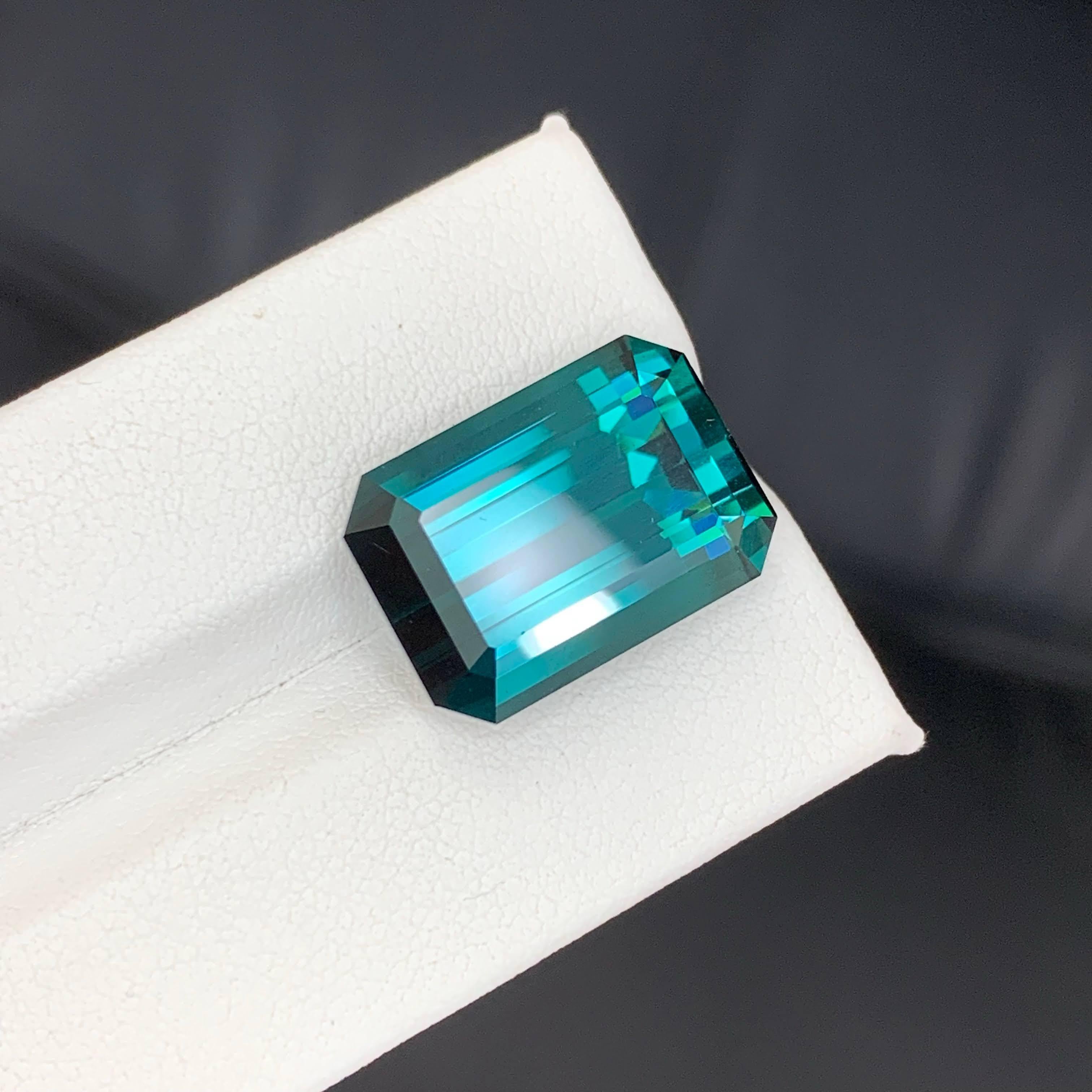 18.05 Carat Natural Loose Indicolite Tourmaline Emerald Cut Afghan Gemstone (pierre précieuse afghane) Neuf - En vente à Bangkok, TH