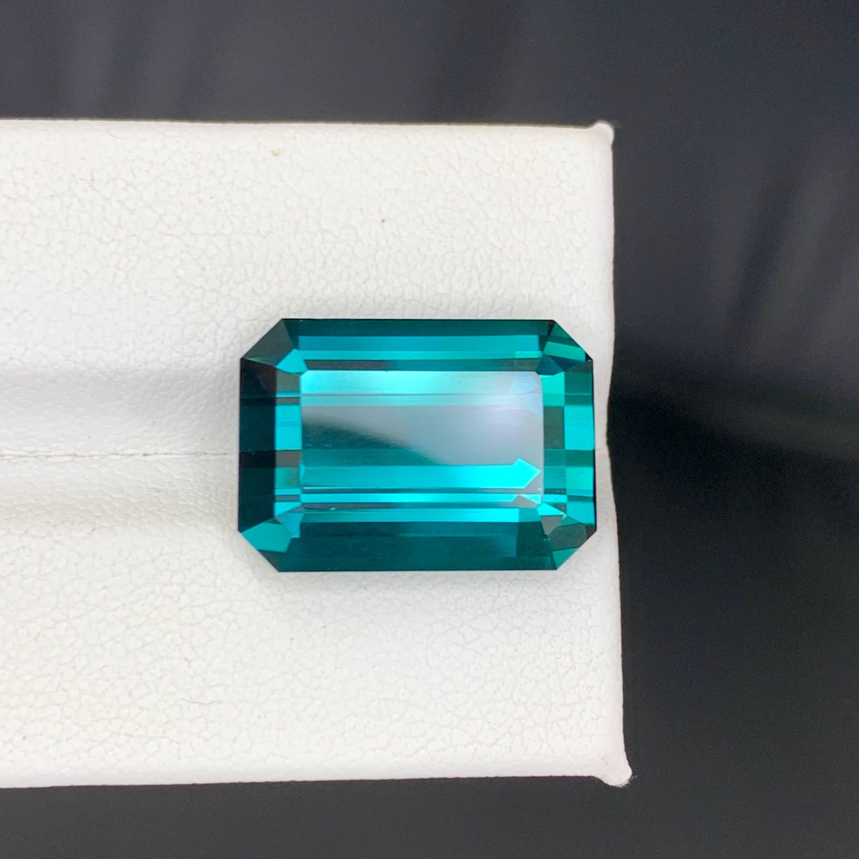 18.05 Carat Natural Loose Indicolite Tourmaline Emerald Cut Afghan Gemstone (pierre précieuse afghane) en vente 1