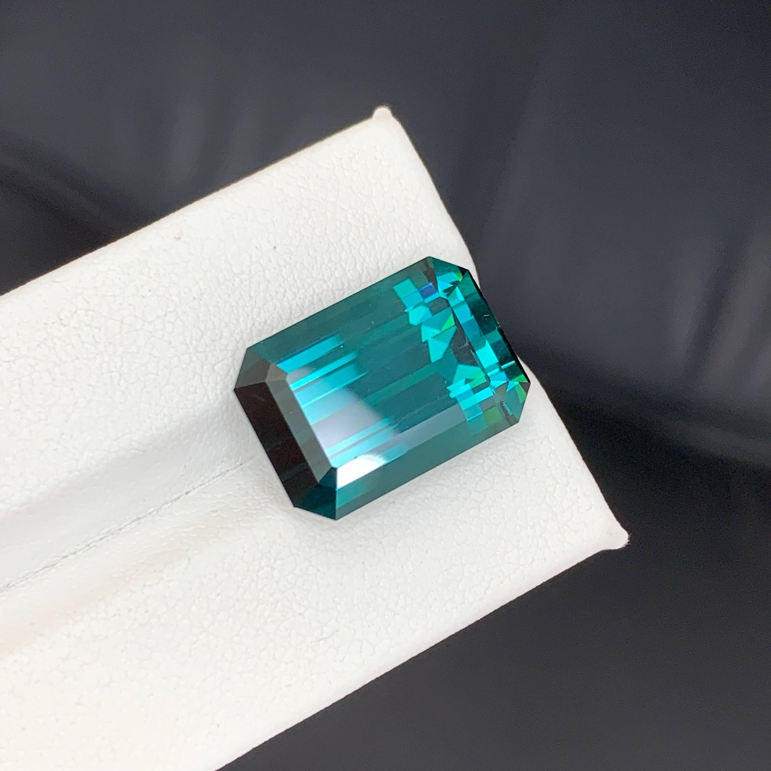 18.05 Carat Natural Loose Indicolite Tourmaline Emerald Cut Afghan Gemstone (pierre précieuse afghane) en vente 3