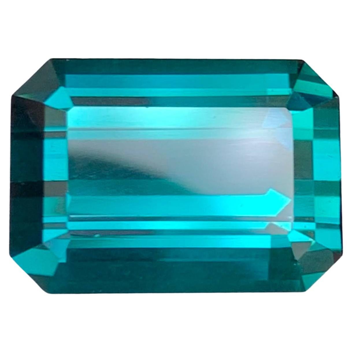 18.05 Carat Natural Loose Indicolite Tourmaline Emerald Cut Afghan Gemstone (pierre précieuse afghane)