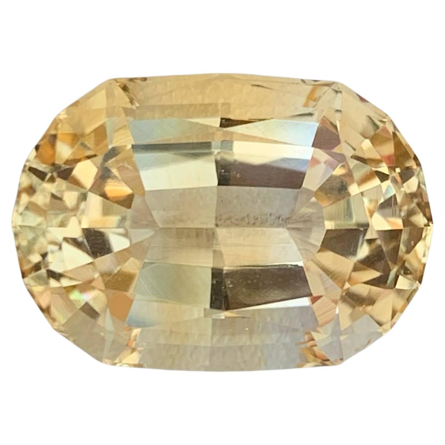 18.05 Carat Natural Loose Yellow Golden Citrine Oval Cut Brazilian Gemstone For Sale