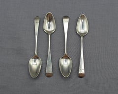 1805 Set inglese di 4 cucchiaini da tè in argento sterling di Alice & George Burrows II