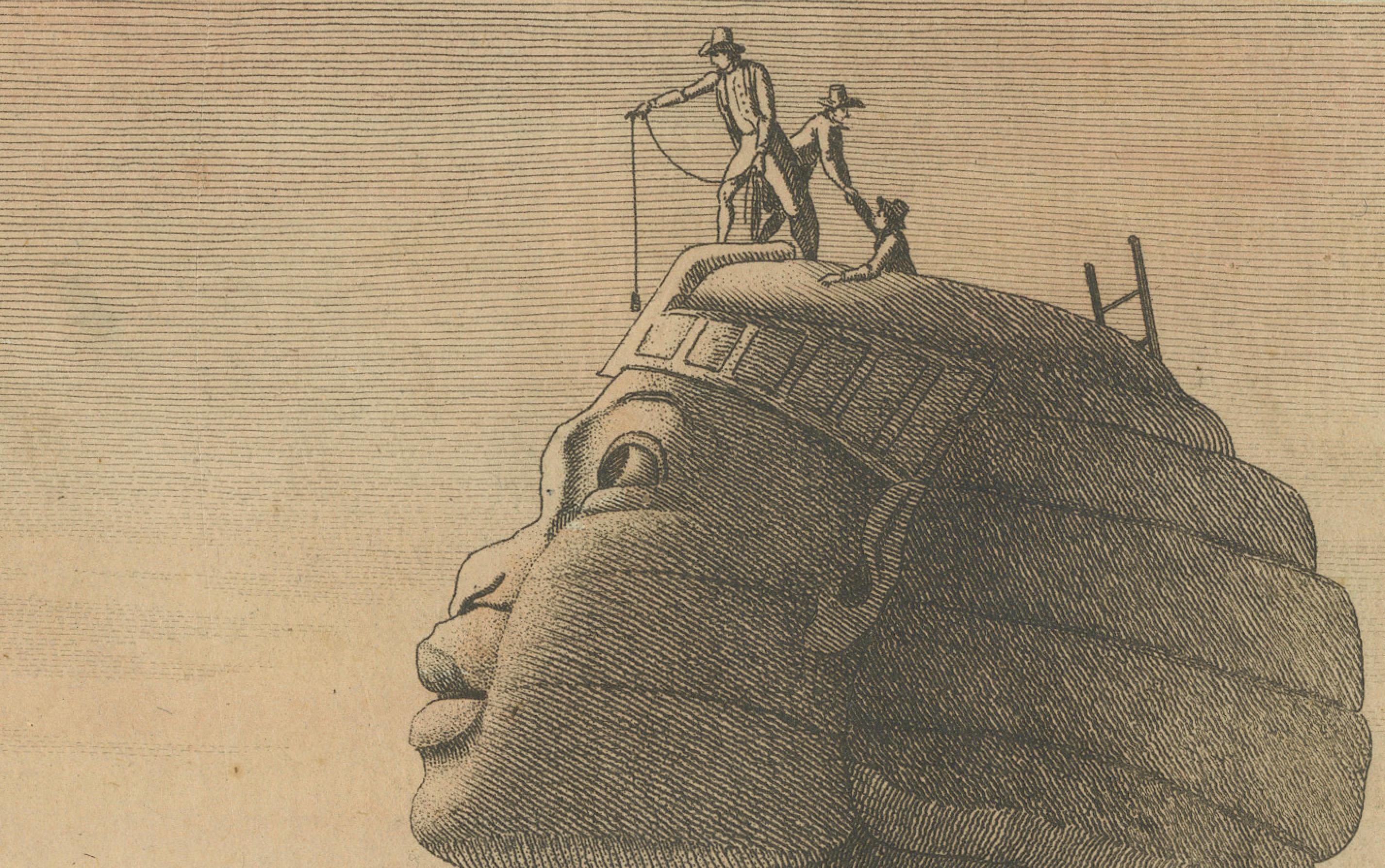 1805 Handkolorierte Gravur ägyptischer Monumente aus Bertuchs „Bilderbuch“ im Zustand „Gut“ im Angebot in Langweer, NL