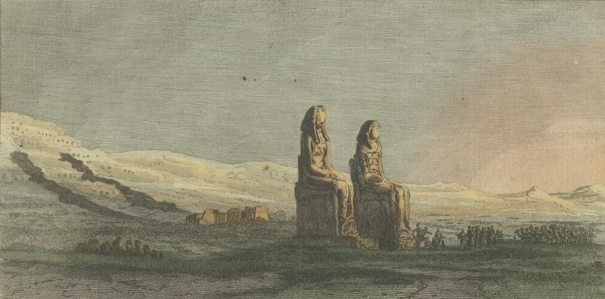 1805 Handkolorierte Gravur ägyptischer Monumente aus Bertuchs „Bilderbuch“ im Angebot 1