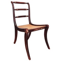 1805 Nelson Trafalgar Chair a Triple Rope-Back Cane Brass Collars on Sabred Legs