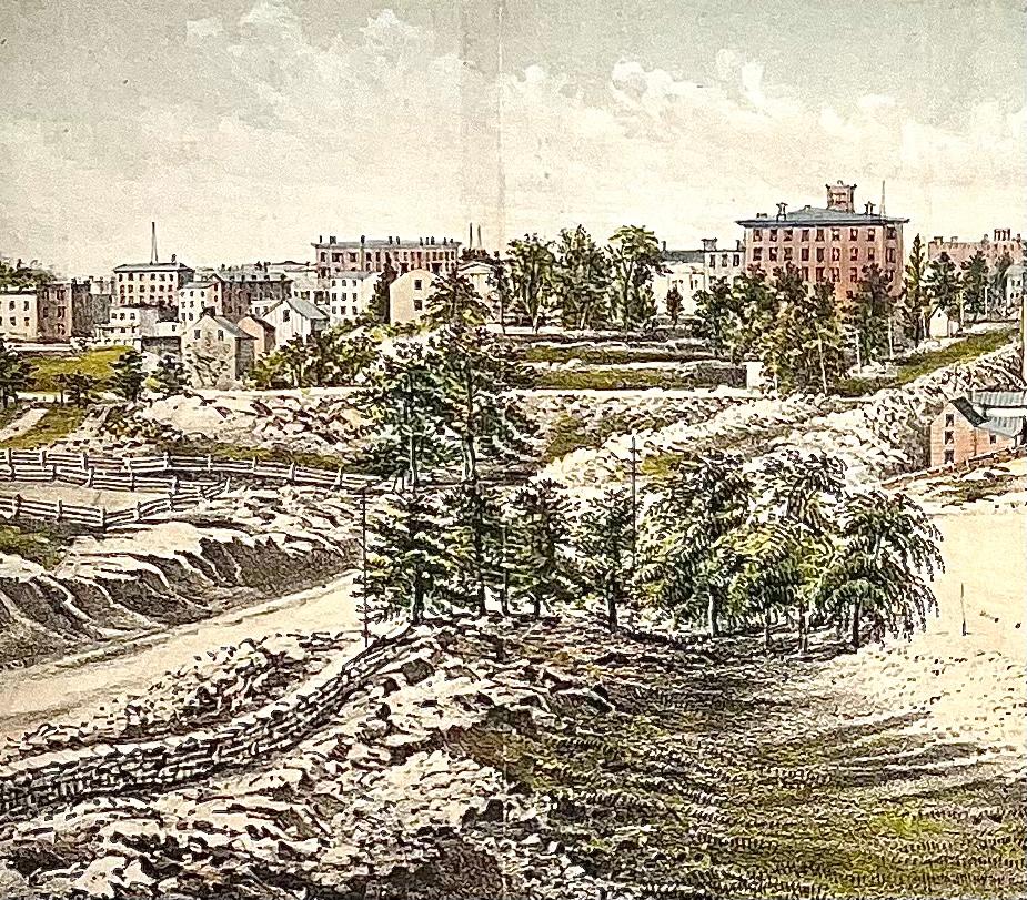 American 1805s Antique Print of Central Park, Southward from the Arsenal 5th Avenue, 1858 For Sale