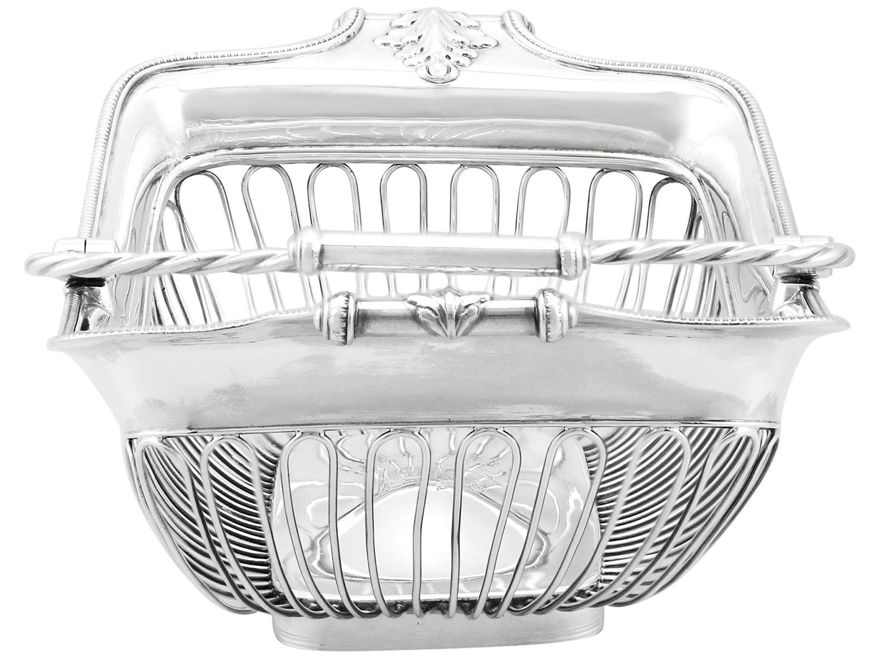 English John Winter & Co. 1806 Antique Sterling Silver Basket For Sale