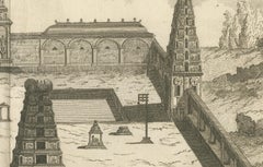 1806 Engraving of Arunachalesvara Temple, Hindu Pagoda on Coromandel Coast