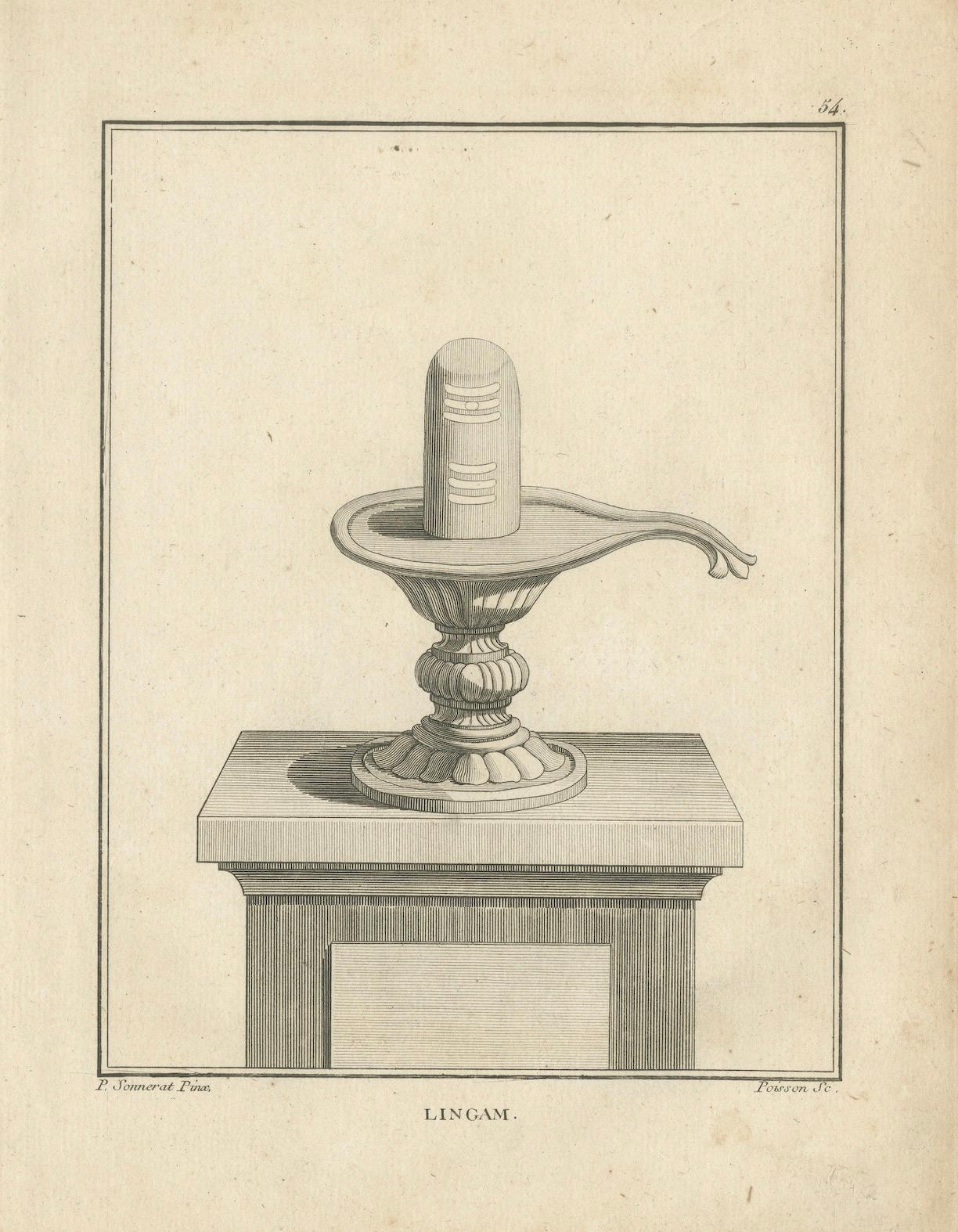 Inizio XIX secolo Incisione del 1806: Il sacro Shiva Lingam, simbolo di Shiva nel culto indù in vendita