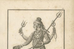 1806 Engraving: Vaivert, Fierce Form of Shiva in Hindu Mythology