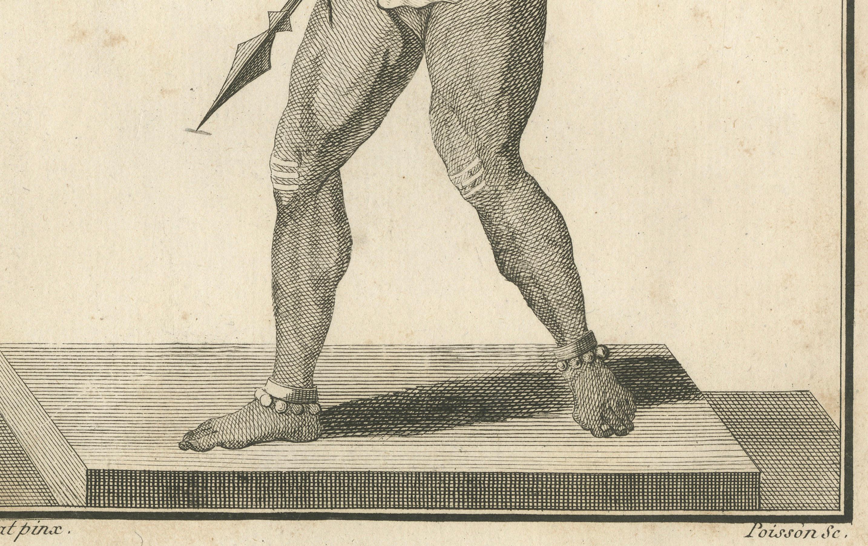 1806 Engraving: Vaivert, Fierce Form of Shiva in Hindu Mythology In Good Condition For Sale In Langweer, NL